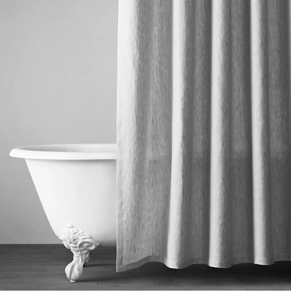 Restoration Hardware Linen Shower Curtain Yellow - Picture 1 of 5